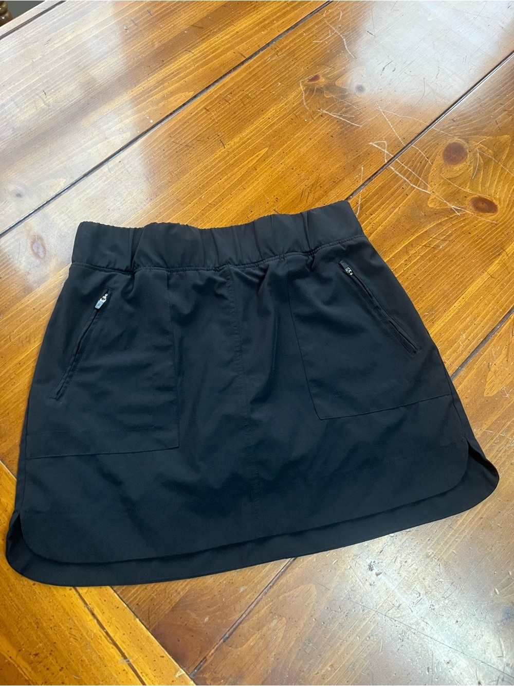Kyodan Black Athletic Skirt Size Small EUC Zip Pocket Activewear